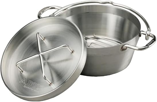 SOTO ST-908 Dutch Oven, Stainless Steel, No Seasoning Required, Cleaning Rack (Dishwasher, Detergent OK), High Heat Storage, Versatile, Durable, Rust Resistant, Impact Resistant, Deep, Outdoor,