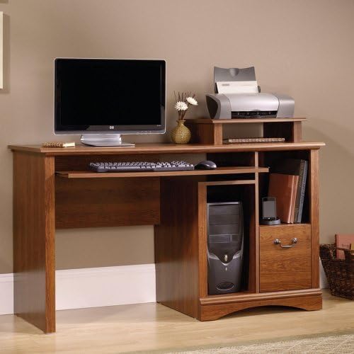 Sauder Camden County Computer Desk, Planked Cherry finish