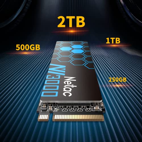 Image of Netac 250GB Internal NVMe SSD M.2 2280 PCIe 3.0 Solid State Drive with Heat Sink, Up to 3000MB /s, 3D NAND for PC Gamers /Game Loading /Office, NV3000