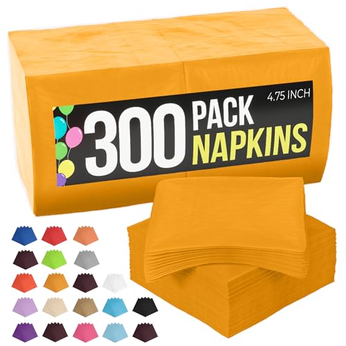 Serviettes en papier très absorbantes à 2 plis pour buffet et repas - Jaune