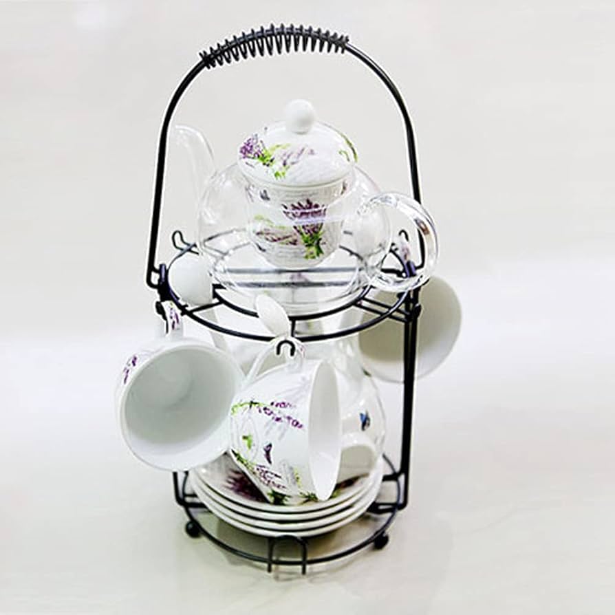 6 Acrylic Teacup Display Holders, Tea Cup And Saucer Display Stand For