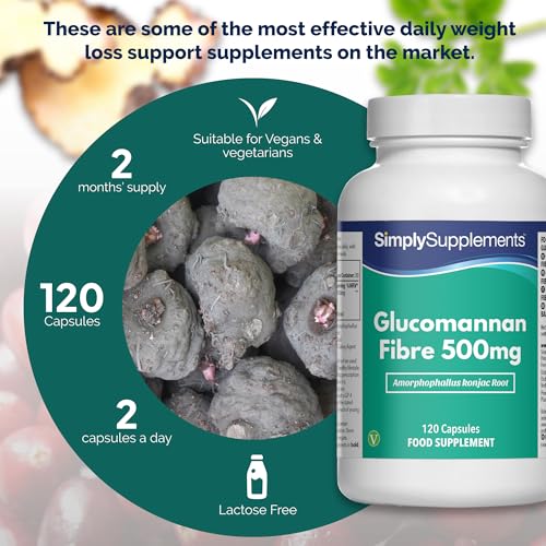 Glucomannan Fibre 500mg Capsules | Supports Weight Loss on an Energy-Restricted Diet | 120 Capsules | Manufactured in The UK in Accordance with GMP Standards - Image 4