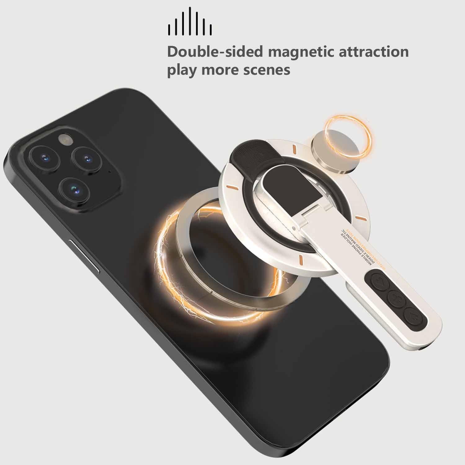 Magnetic Phone Stand,Luminous Double-Sided Magnetic Suction Can Be Rotated 360°,Portable Zinc Alloy Cell Phone Stand,Compatible with iPhone 16 15 14 13 12 Series (Star Gray)