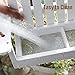 Solution4Patio White Swing Bird Feeder, Squirrel-Proof Metal Mesh Tray with Bench Design, High-Capacity Rust-Resistant Hanging Bird Feeder for Porch & Yard Décor – Easy Fill & Clean