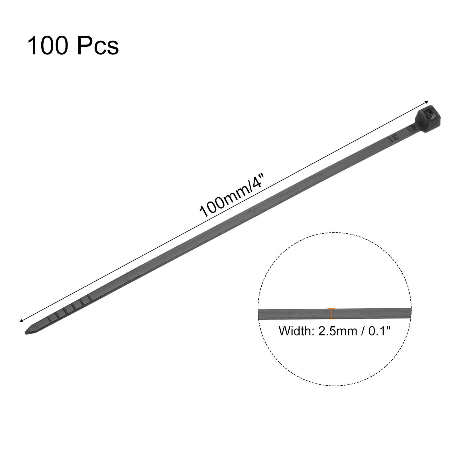 Sourcing Map 100 Kabelbinder 15,2 Cm | Nylon-Drahtbinder, 8,2 Kg Zugfestigkeit Für Innen & Außen