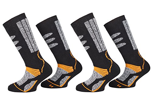 Skisocken, 2 Paar warme Skisocken/Skistrümpfe für die ganze Familie mit zusätzlicher Garantie (31-34, Damen/Kinder/Orange) Cover