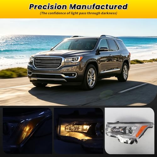 OsyphereX Halogen Left Headlights Assembly Compatible with Acadia 2017 2018 2019 w/DRL w/Bulbs Headlamp Driver GM2502446 84736974 by OsyphereX - Image 5