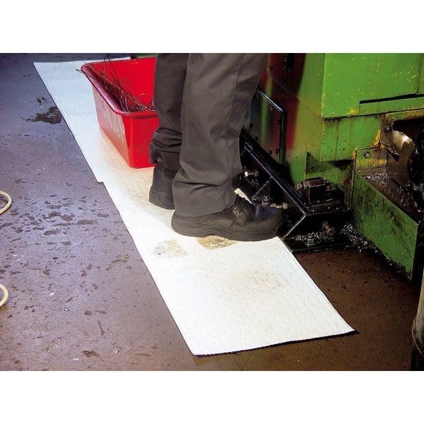 Image of Brady SXT30DP SXT Oil Only Absorbent Roll, Heavy Weight, Polypropylene, 30 inch x 150', White