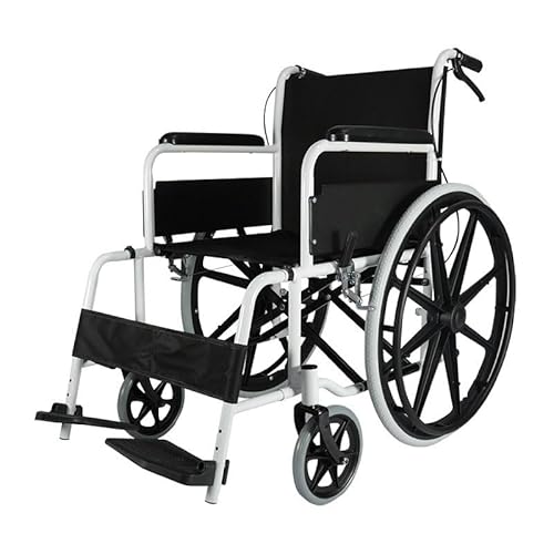 車椅子 オックスフォードクロスシート付き高級車椅子折りたたみ可能な高炭素鋼クッション調整可能なフットレスト輸送ホイールチェア 折畳み車いす
