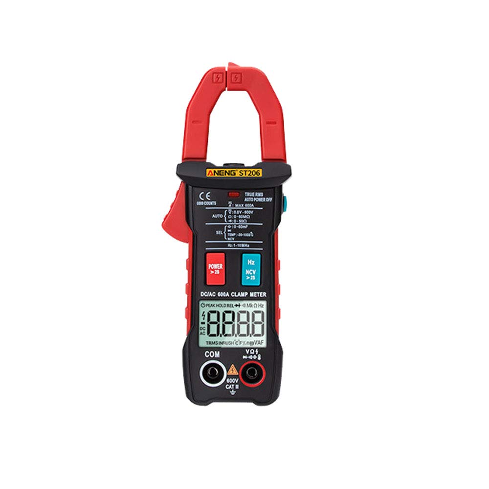 /G ST206 Multímetro Digital Pinza amperimétrica 6000 Cuentas True RMS Amp DC/AC Pinza amperimétrica Medida DC Amperimetro Tester Voltímetro - Rojo