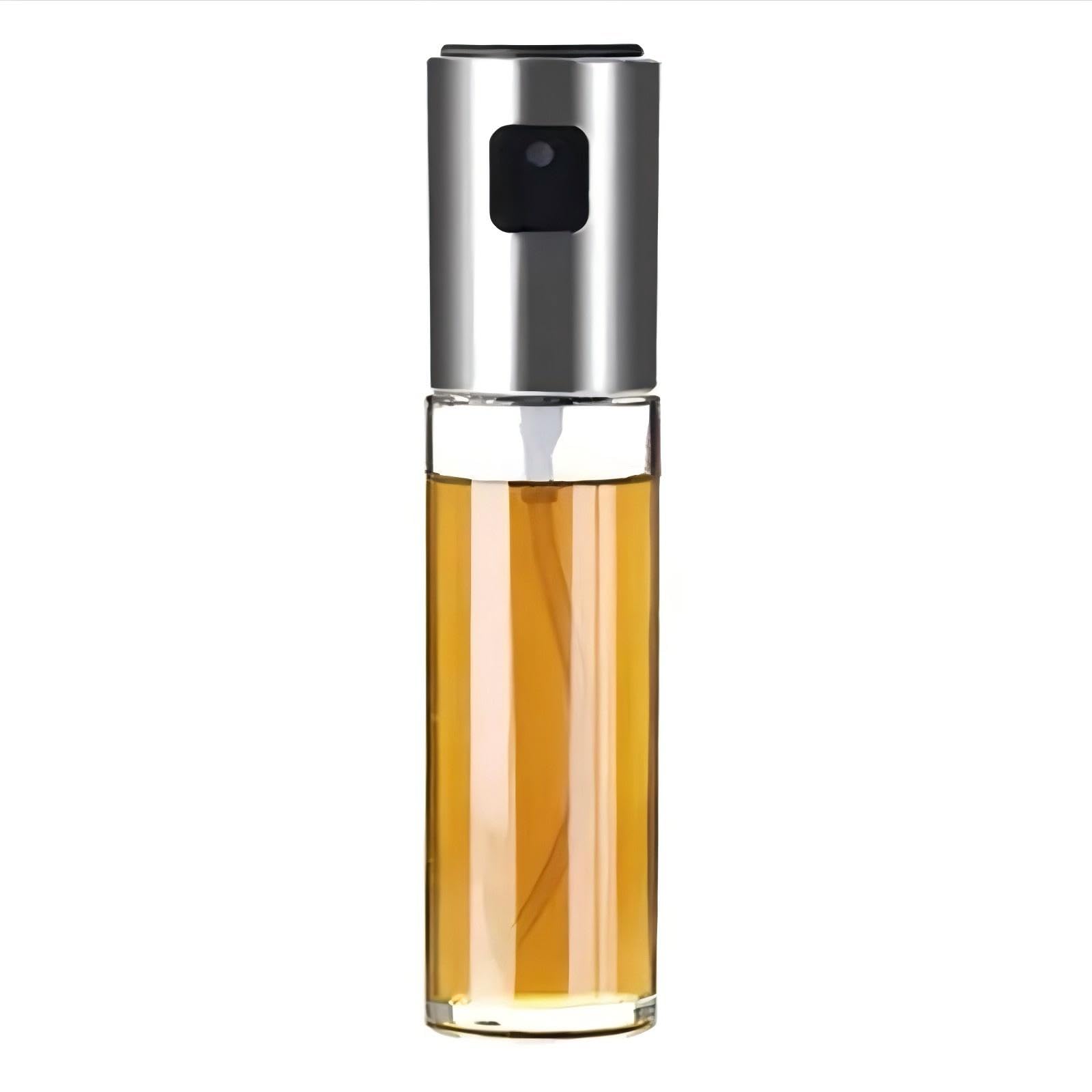 Inf Transparent Oil Sprayer Bottle, Stainless Steel And Glass Spray Bottle For Oil / Vinegar, 100 Ml
