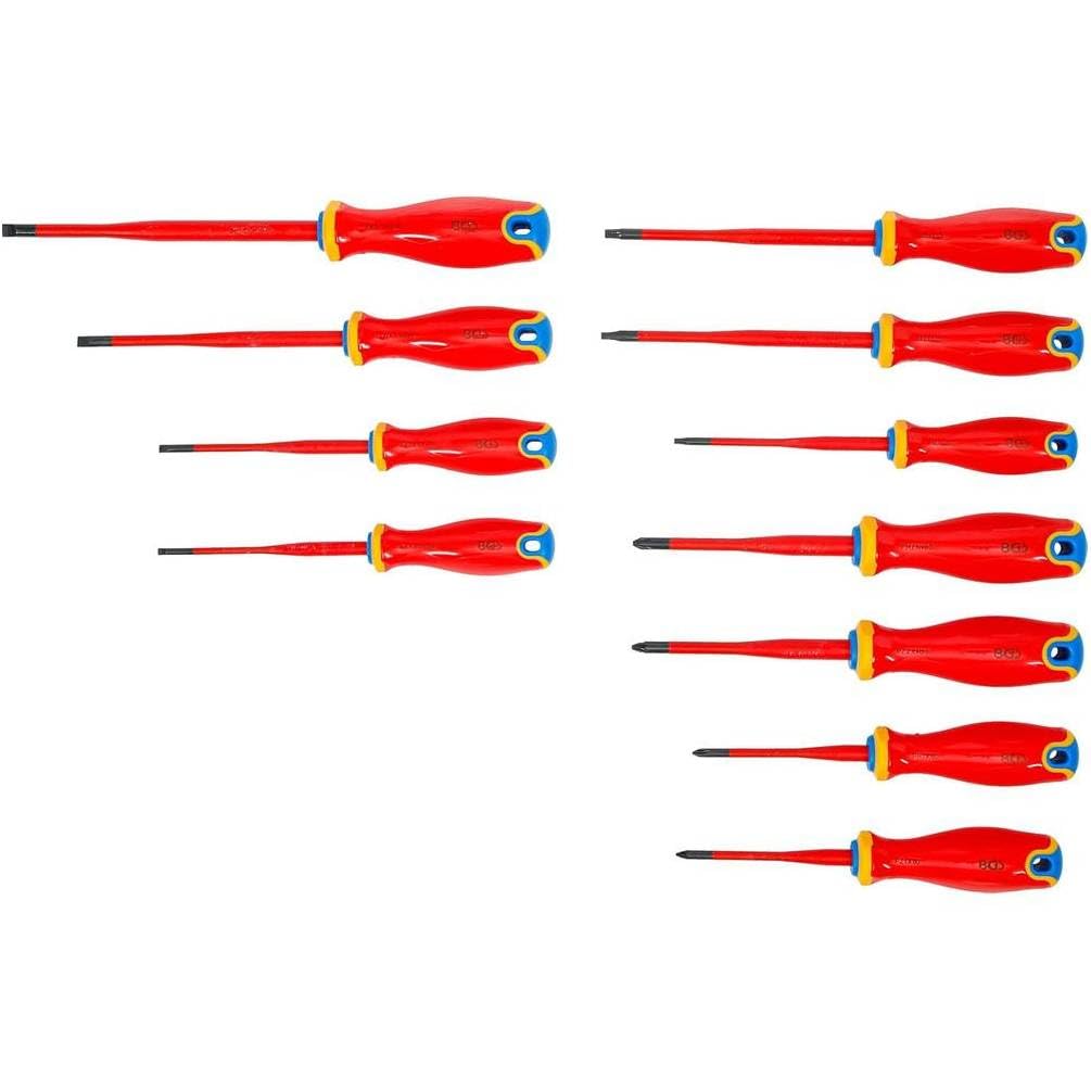 D-Work, set di cacciaviti VDE 11 pezzi, punta extra fine, isolamento e precisione per elettricista, cromo vanadio