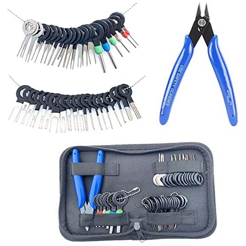 42 Pcs Terminal Ejector kit with Wire Cutter, Maerd Electrical Pin Removal Tool Kit for Car, Terminal Injector Kit and Pin Extractor Electrical Wiring Crimp Tool Set for Most Connector Terminal Cover