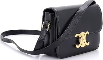 Pre-Loved Triomphe Shoulder Bag Smooth Calfskin Teen, Black