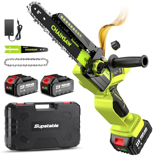 Supstable Mini Motosega a Batteria 8/6 Pollici, Motoseghe Elettrica Brushless, 900W, Tensione Catena...