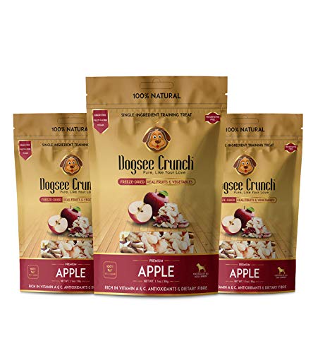Image of New Dogsee Crunch Single-Ingredient Freeze-Dried Apple Training Treat for Dogs, 30 g (Pack of 3)