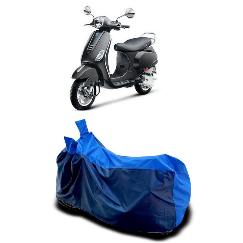 Image of DUFFEL-Two Wheeler Bike Body Cover Compatible for Vespa Vxl 125 Bs6 Heat Protectio /UV-Rays /Birds Dropping /DustProof /Waterproof All Variants [Nevay Blue]