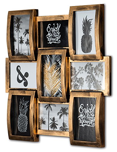 levandeo Bilderrahmen Collage 45x45cm 9 Fotos 10x15cm Kupfer Industrial...