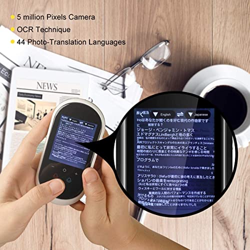 Language Translator Device - Voice Translator Device Two Way - 106 Languages Interpreter In Real Time - Voice & Photo Translation Learning Travelling Abroad Shopping Business Chat Shopping, White #TOP3