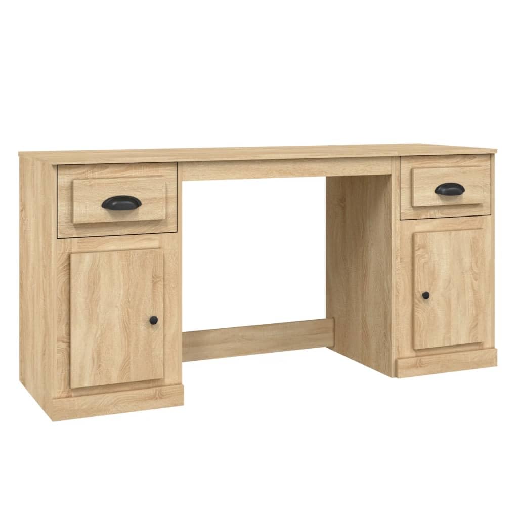 Table de travail élégante en bois d'ingénierie chêne Sonoma grand meuble de bureau design