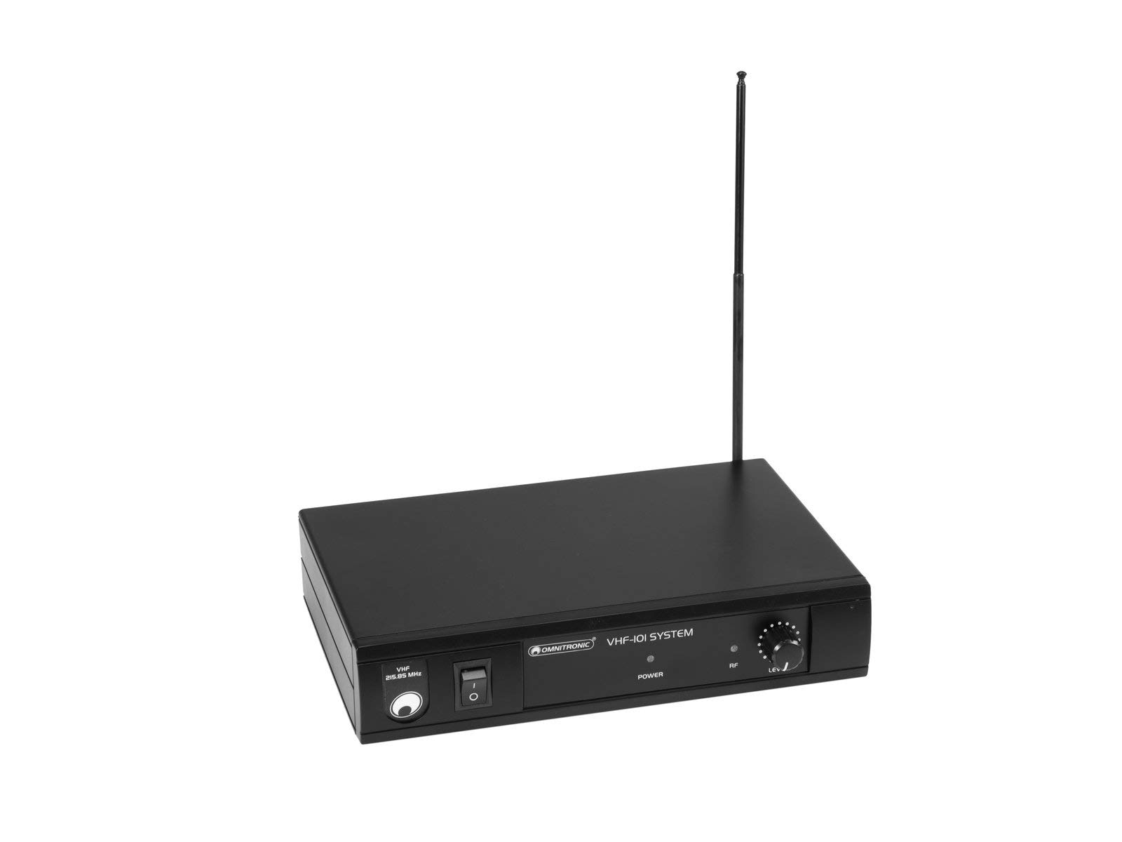 Omnitronic VHF-101 Funkmikrofon-System 214.35MHz | Empfangseinheit und Handmikrofon in PLL-Technik | Handmikrofon mit Stummschaltung und Farbmarkierung | Reichweite bei Sichtkontakt ca. 30 Meter