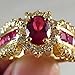 14K Gold Ring with Ruby & Red Zircon Inlay - Unisex Fashion Design, Perfect for Engagement, Wedding & Anniversary, Premium Couples Jewelry Size 6