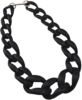 Ktrezs Black Punk Hip Hop Fashion Acrylic Link Cabklace Rock Gothic Chunky Plastic Collar Collar para Mujeres Accesorios Black