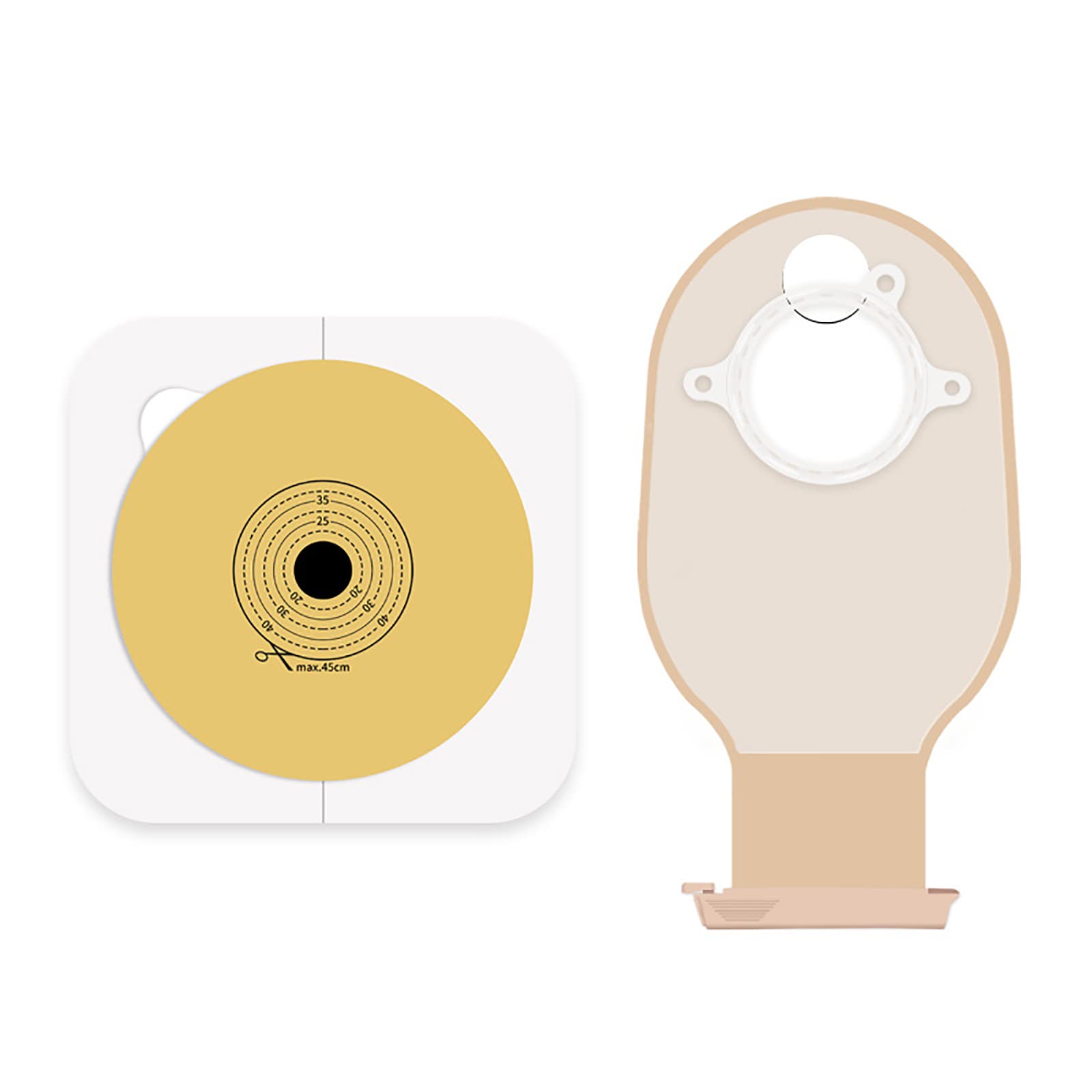 Buy Two Pieces Ostomy Bag, 5 Trays and 5 Bags, Absorb Odor Colostomy