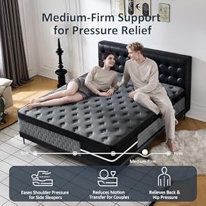 Quarota Queen Mattress, 12 Inch Hybrid Queen Size Mattress, Medium Firm — photo 2 of 6