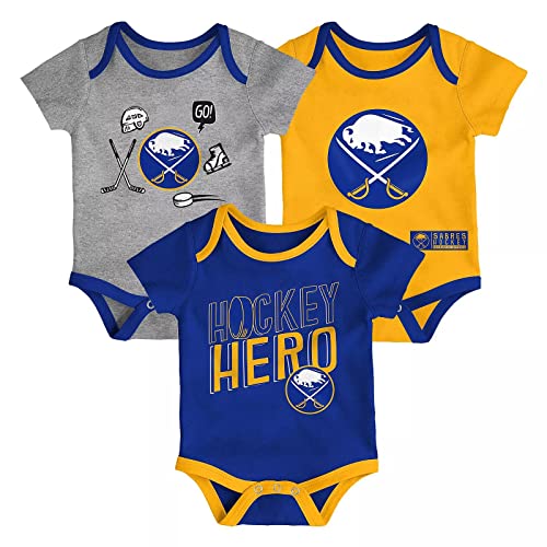 Image of Outerstuff NHL Newborn Infants Triple Clapper 3 Pieces Bodysuit Creeper Set