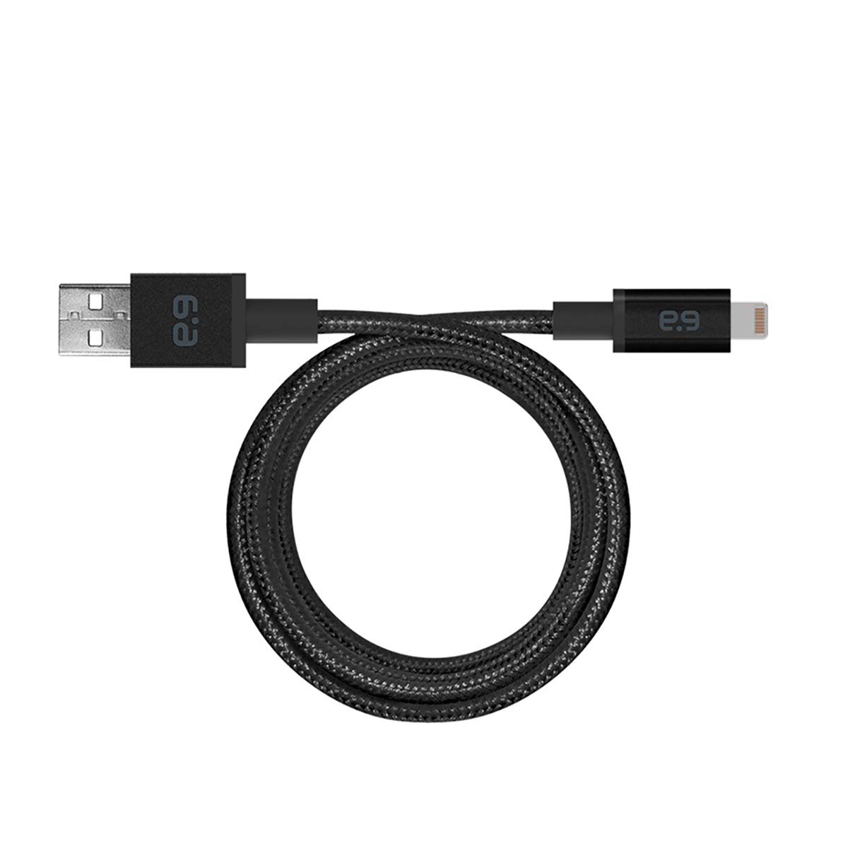 Braided Metallic Charge-Sync Cable For Apple Lightning Devices - 10 ft