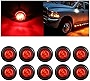 10 Pcs 3/4 'Round Led Marker Lights,LED Marker Lights,Round Clearance Front Rear Side Indicator Bullet Marker Light for Truck Car Bus Trailer Van Caravan Boat, Taillight Brake Stop Lamp (10Red)