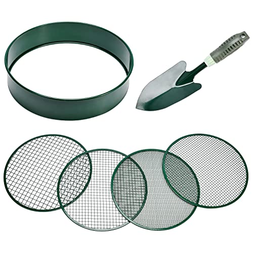 Soil Sieve Garden Riddle Sieve 12' Diameter, Fine Mesh...