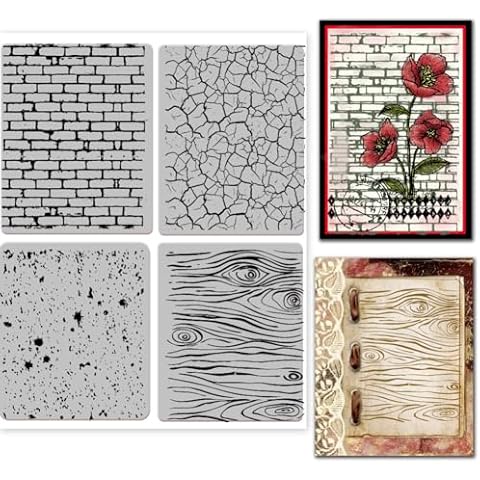 GLOBLELAND Retro Texture Cling Stamp Cover