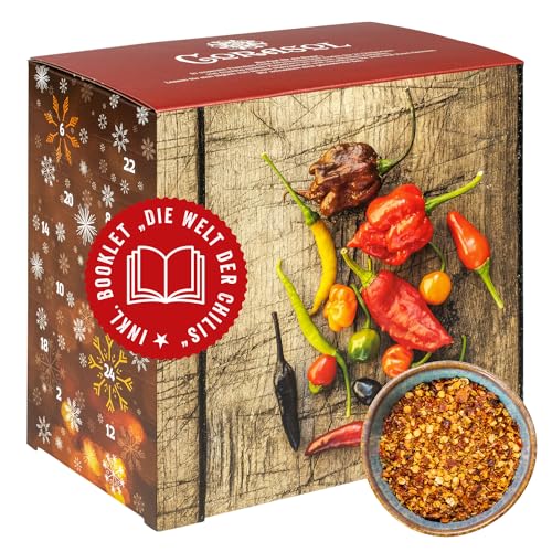 Corasol Premium Chili Adventskalender 2025 mit 24 geschroteten Chilisorten...