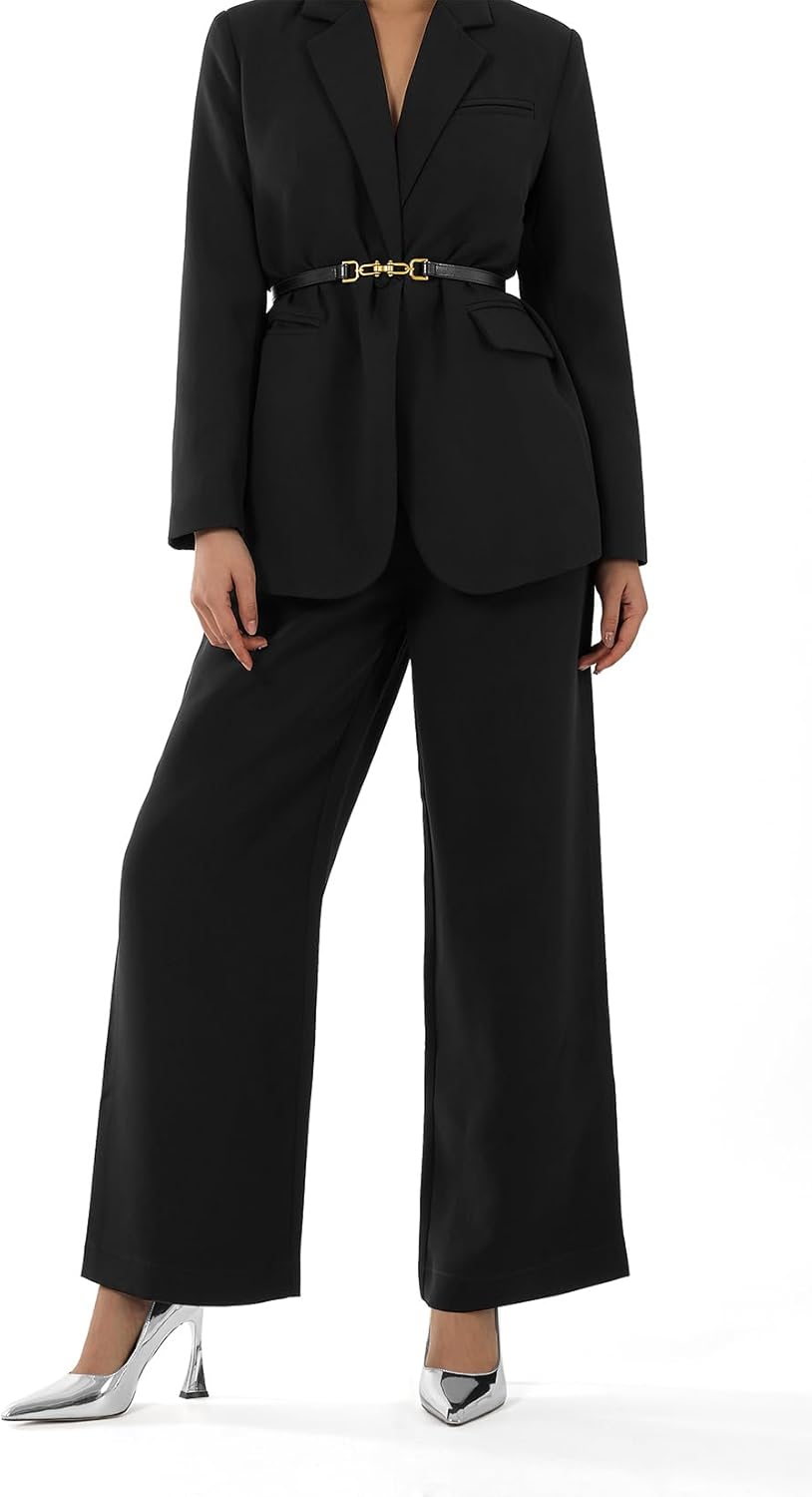 HDEUOLM Womens Stiletto High Heel Square Toe Pumps Slip-on Office Dress Patent Leather 3.9 Inches Heels - Image 2