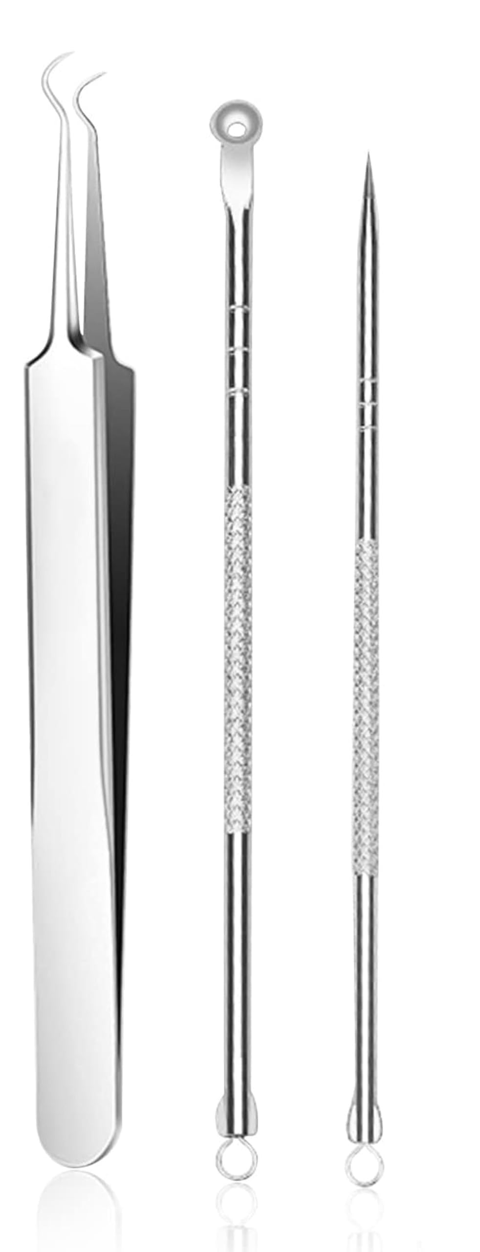 Beauté Secrets Acne Extractor Kit, Blackhead Tweezers and Needle, Pimple Remover tools, Ingrown Hairs And Facial Impurities Removal Set