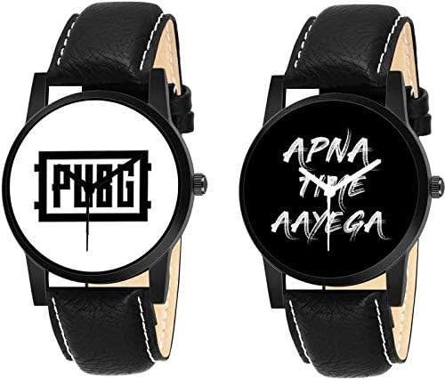 The Shopoholic Boy's Attractive Analogue Pubg-Apna Time Watches Combo (Multicolour) Set of 2