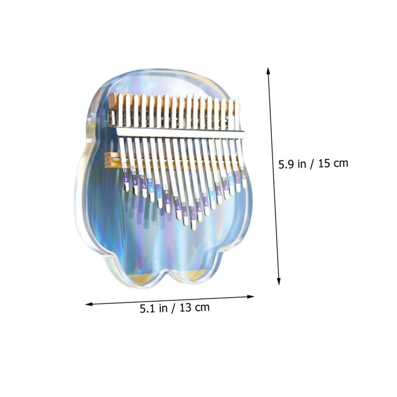 Vaguelly 1set Kalimba Portatile Acrilico Con Tasti Strumento Musicale Per Principianti Pianola Per Performance Scuole e Feste Con Martelletto Per Accordatura e Design Ergonomico
