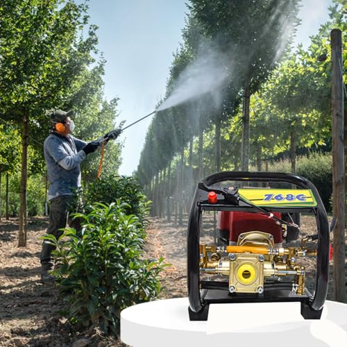 Image of OEM Portable Power Pressure Sprayer Pump with 4 Stroke Advanced Technology Petrol Engine, Spray Gun, 15 Meter Hose Pipe for Pesticides, Agriculture Use, Gardening - GX-35