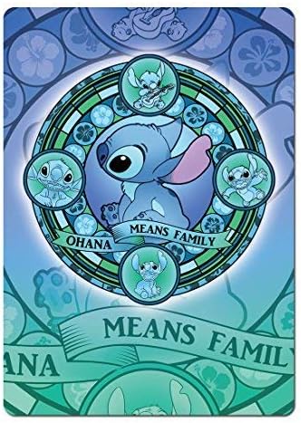 First Rober Ohana Stained Glass Blue. Metal Wall Sign Plaque Wall Art Inspirational. Lilo Stitch - 8x12 inch
