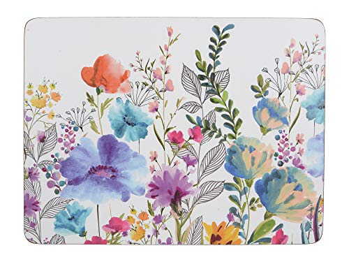 Creative Tops ‘Meadow Floral’ Printed Cork Backed Placemats, Multi Colour, 30 x 23 cm, Set of 6