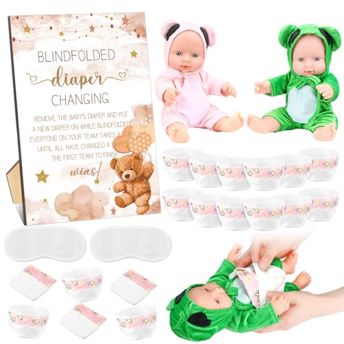 Seeloowy 17 Pcs Shower Supplies for Blindfold Diaper Changing with