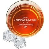 On The Rox Engraved Whiskey & Bourbon Glass Gifts - Fun Message Gift For Him - Personalized 11 oz Engraved Message Scotch Glass - Birthday, Anniversary (I Love You)