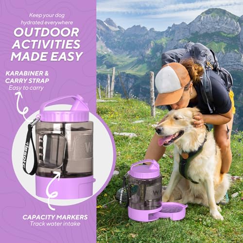 Image of Dog Water Bottle Portable Travel - 77oz Large Travel Water Bowl for Dogs Camping Hiking Beach Traveling Essentials,Big Pet Bottles Bowl Water Dispenser for On The Go Park Car Walking Accessories