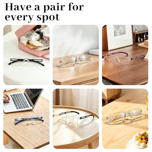 Image of 4 Packs Lightweight Reading Glasses for Women Men Blue Light Blocking Readers 1.0 1.5 2.0 2.5 3.0 4.0