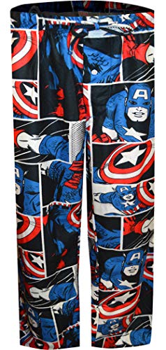 Mad Engine Mens Avengers Captain America Flannel Big and Tall Lounge Pants2