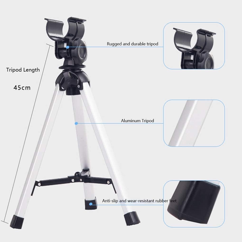 Telescopio para Principiantes para astronomía, Refractor de Apertura de 40 mm, monocular de Cielo de Vidrio Totalmente Recubierto, monoscopio para niños, telescopio Espacial Compacto, Blanco