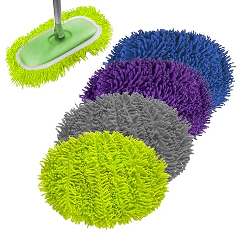Rwotlls Reusable Microfiber Chenille Mop Pads Compatible wit