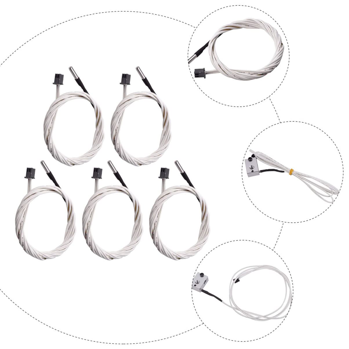 review iplusmile 15pcs End Wiring and Hot Heater Thermistors Block Resistance Temp Pin Temperature Parts High Printer Ntck Thermal Thermistor M D with Resistor Accessories Connector Sensor